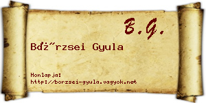 Börzsei Gyula névjegykártya